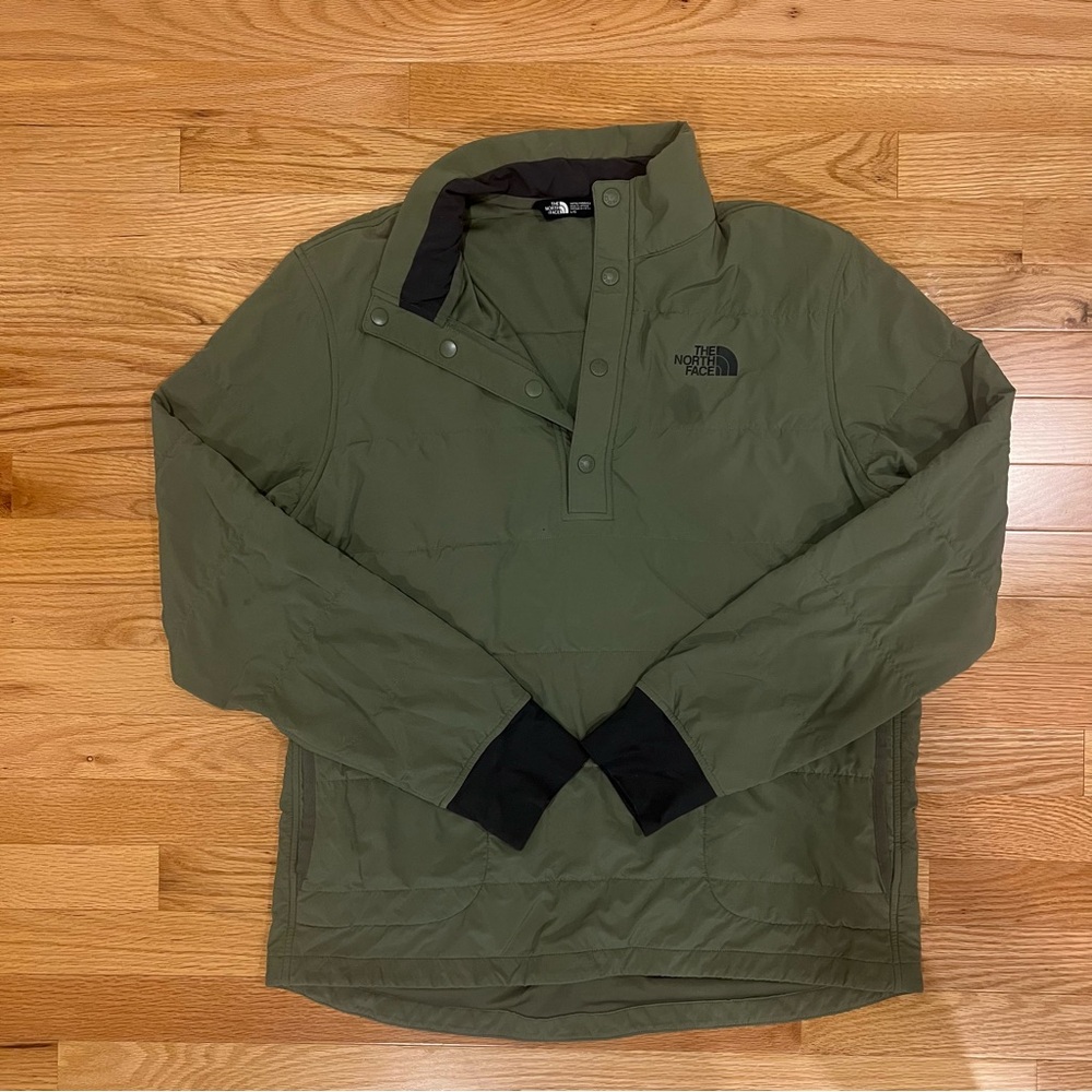 The North Face Mountain Sweatshirt 1/4 Snap Neck Jacket Large Olive Green